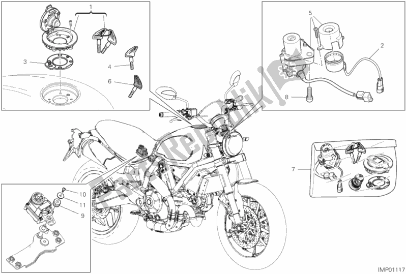 Wszystkie części do 13e - Urz? Dzenia Elektryczne Ducati Scrambler 1100 Sport Thailand 2020